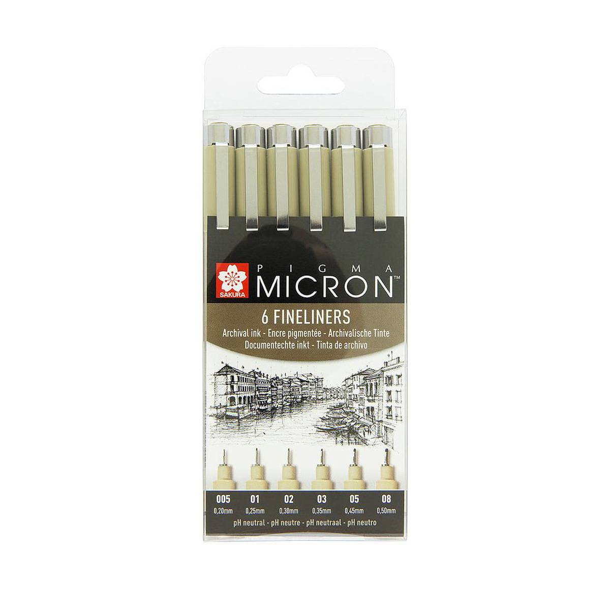 Feutres calibrés Pigma Micron - Etui x6