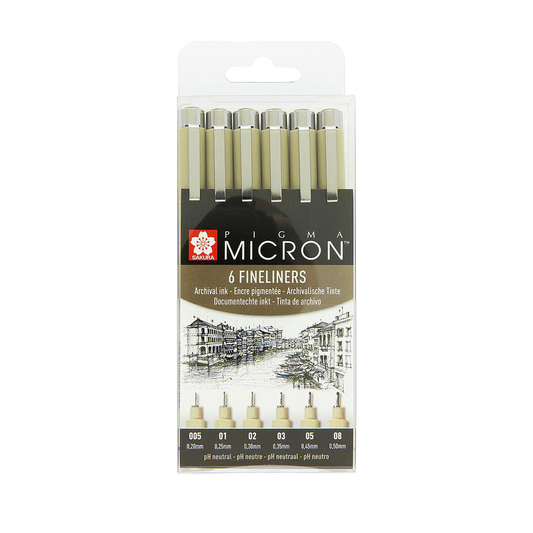 Feutres calibrés Pigma Micron - Etui x6