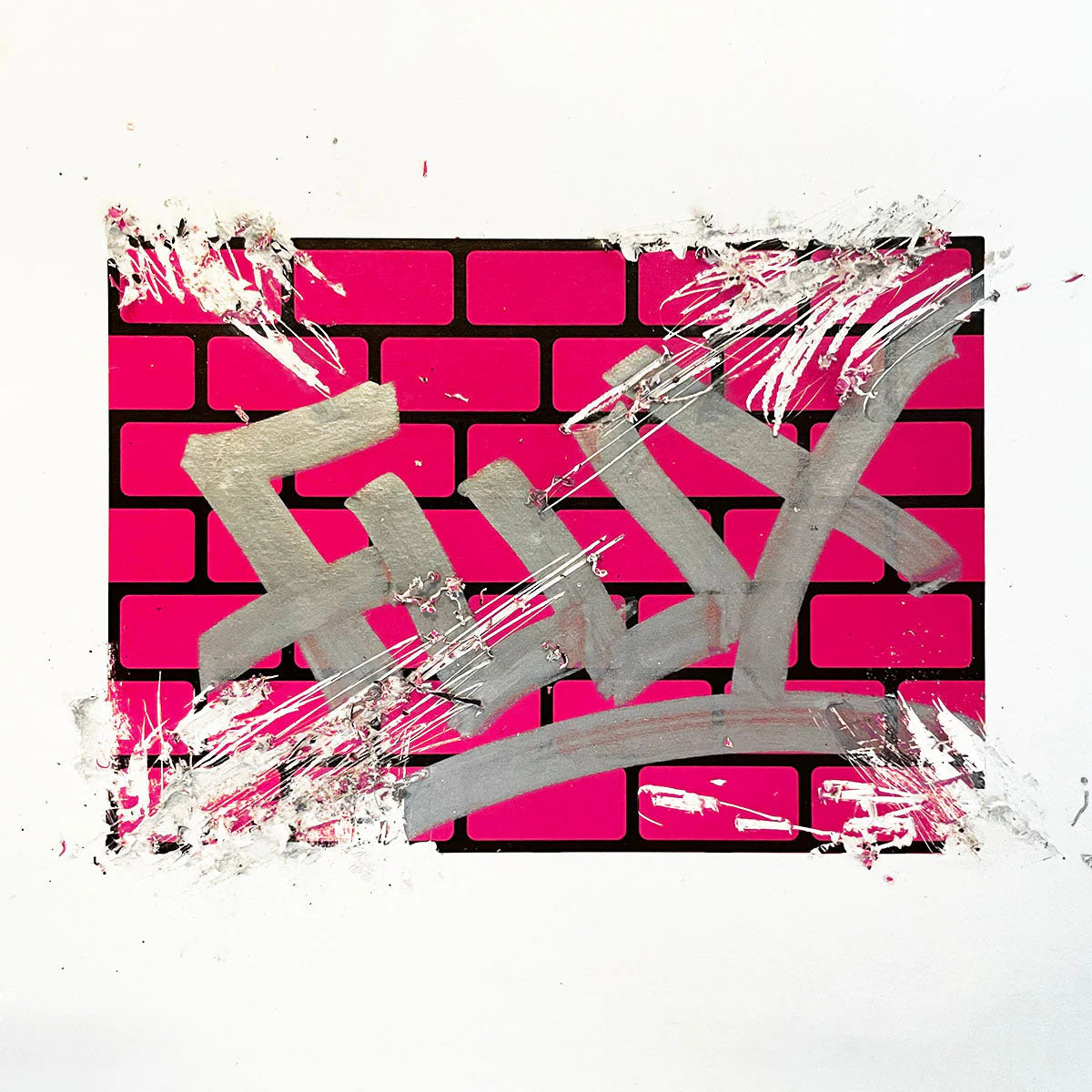Stickers Eggshell Bricks X50 - Magenta