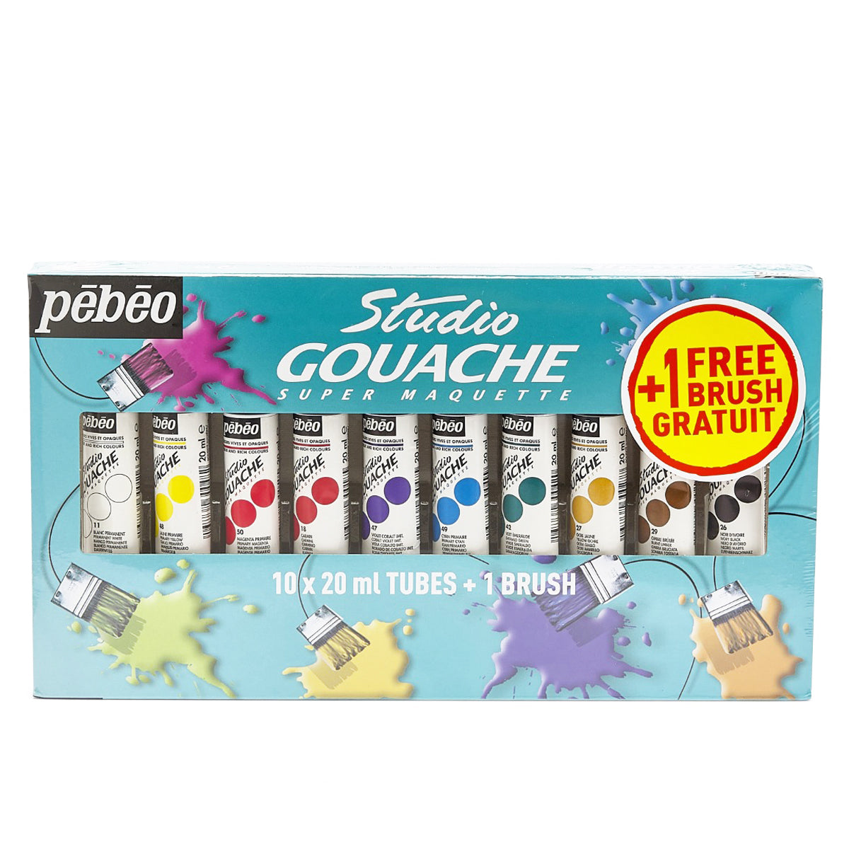 Studio Gouache 10 tubes + pinceau