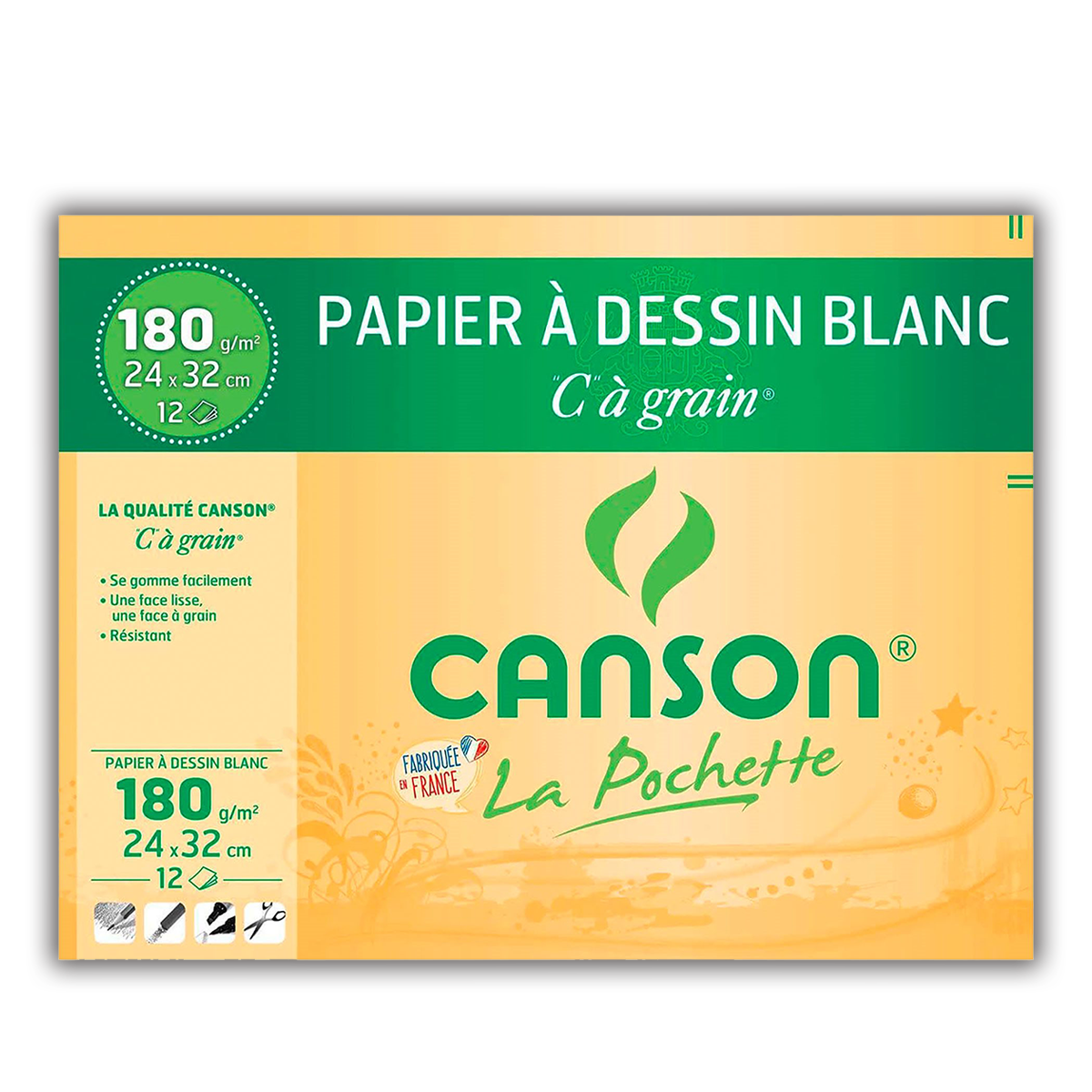 Pochette Dessin à Grain 24x32cm - 180g
