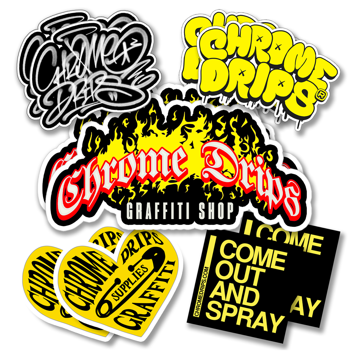 Chrome Drips Stickers Pack