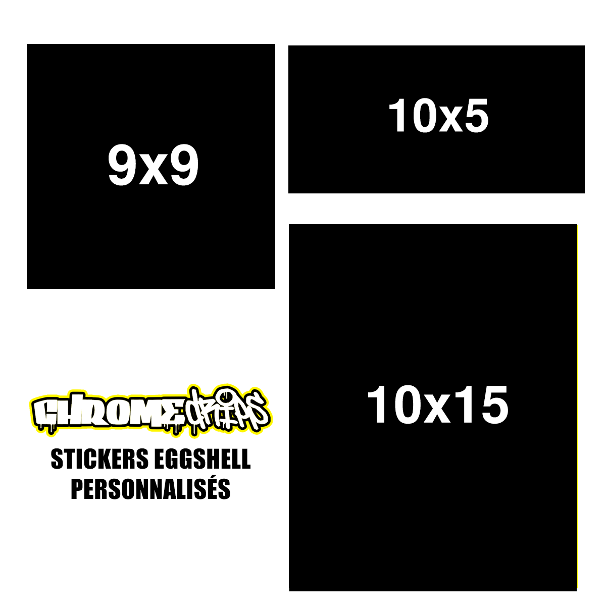 Stickers Eggshell Personnalisés Classique - Noir et Blanc