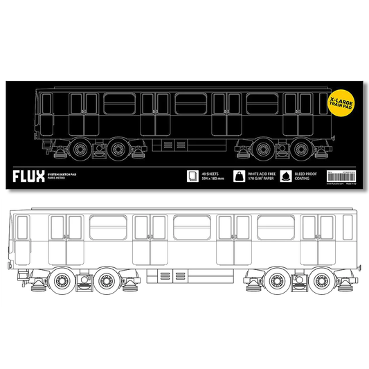 Flux System Sketchpad Metro Paris carnet graffiti train writing avec modèle wagon métro parisien