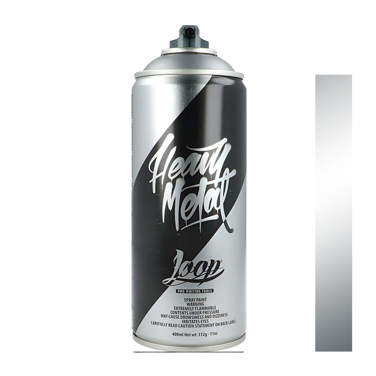 Bombe de peinture graffiti Loop Colors Heavy Metal 400ml couleur Chrome Argent