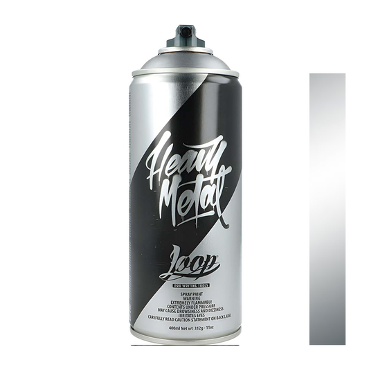 Bombe de peinture graffiti Loop Colors Heavy Metal 400ml couleur Chrome Argent