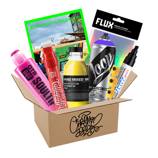 Mystery Box graffiti boîte surprise de marqueurs et matériel de tag Chrome Drips