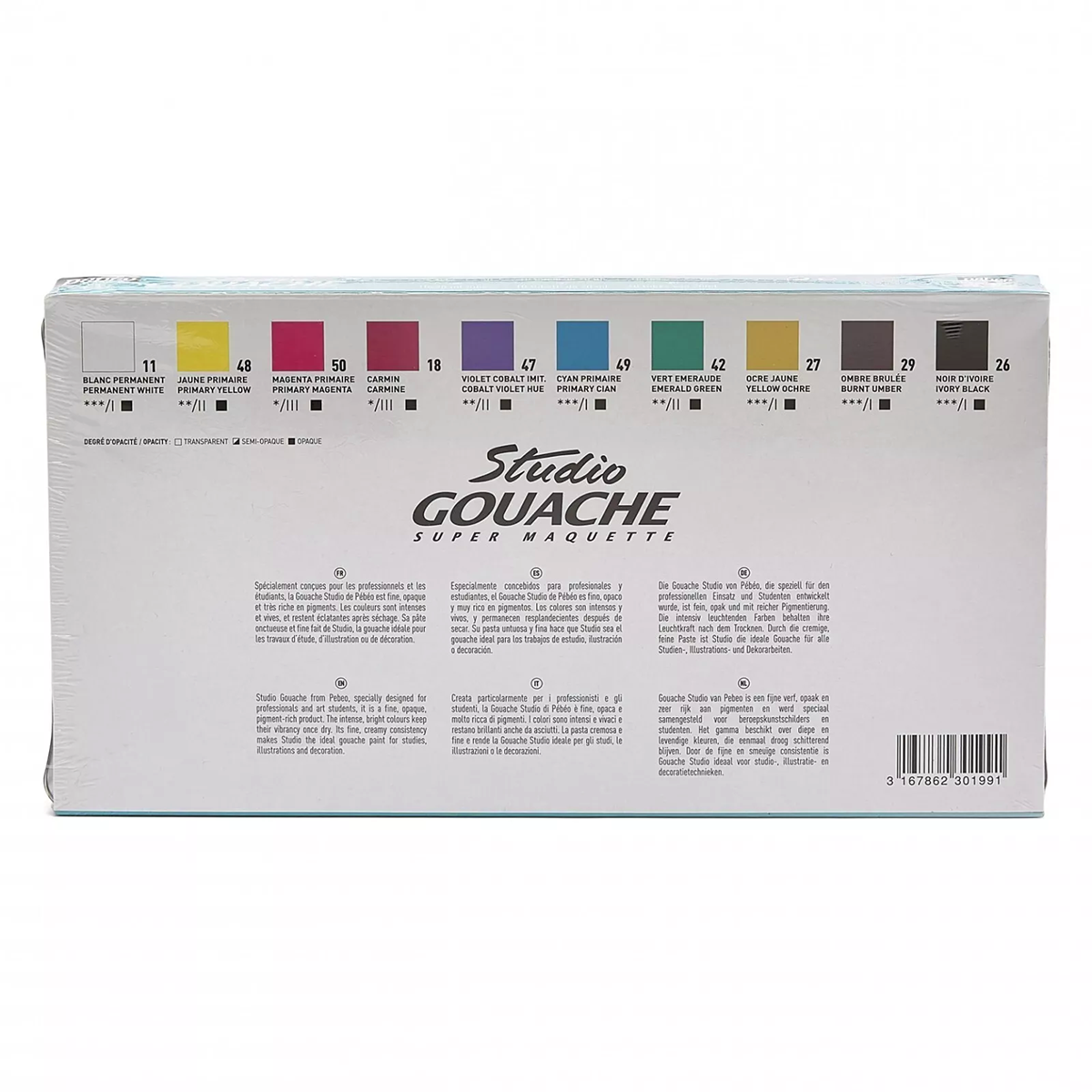 Studio Gouache 10 tubes + pinceau