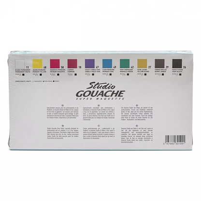 Studio Gouache 10 tubes + pinceau