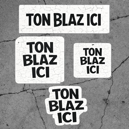 Stickers Eggshell Personnalisés — Ultra Destructibles (Noir & Blanc)