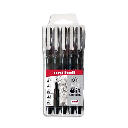 Etui feutres calibrés Uni Pin x5