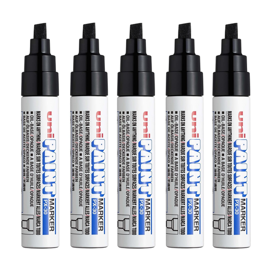 Marqueur graffiti Uni Paint PX-30 lot de 5 pointe biseautée noir
