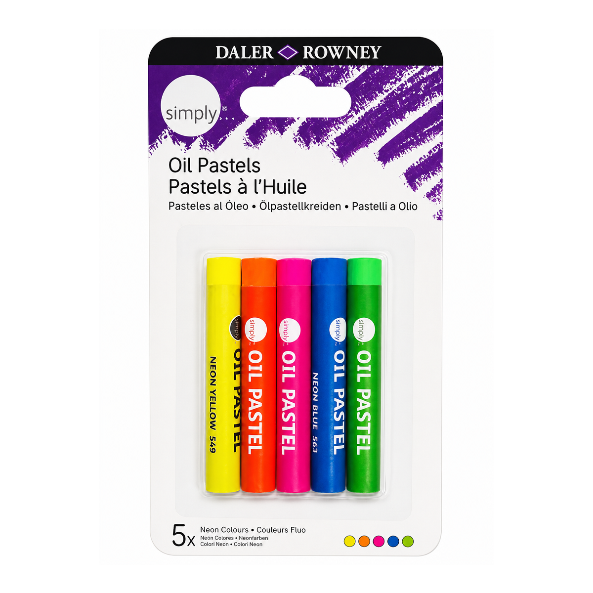 Set de 5 pastels à l'huile Neon