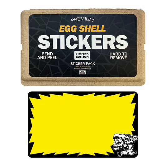 stickers eggshell jaunes et noirs pour le graffiti 