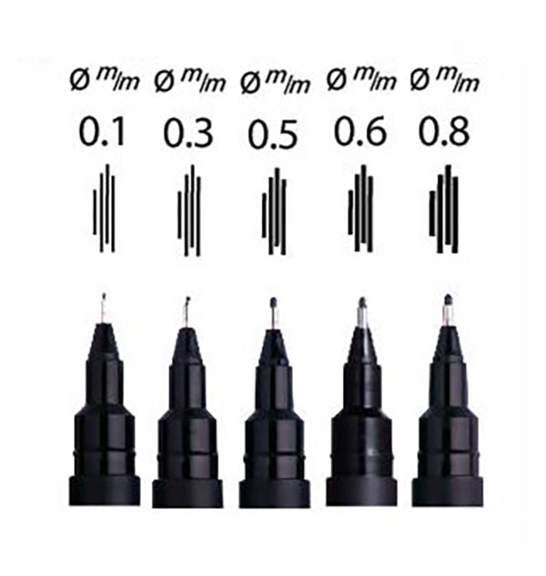 Etui feutres calibrés Uni Pin x5