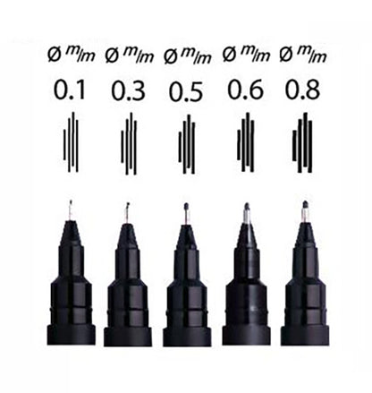 Etui feutres calibrés Uni Pin x5