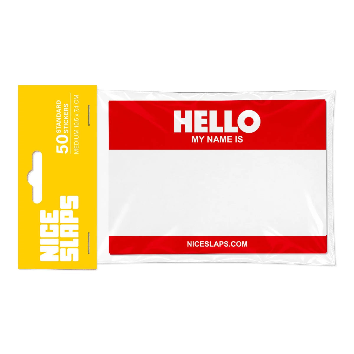 Stickers Hello My Name Is (Red) x50