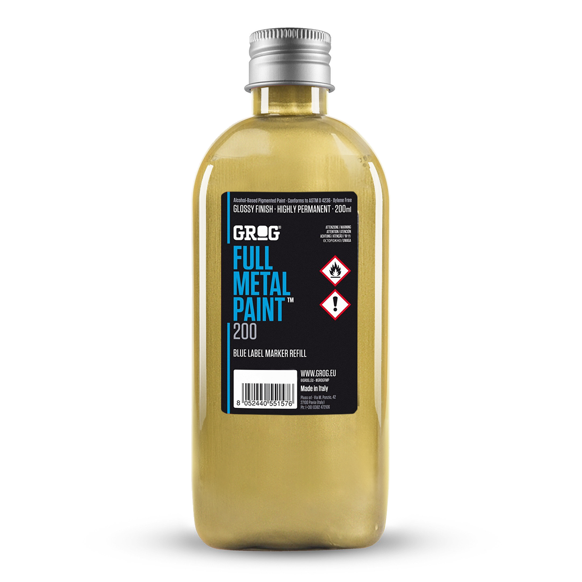 Encre de recharge peinture graffiti Grog Full Metal Paint couleur Klondike Gold