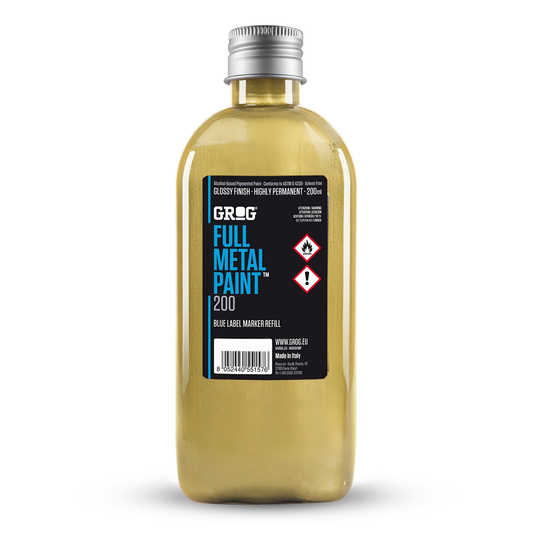 Encre de recharge peinture graffiti Grog Full Metal Paint couleur Klondike Gold
