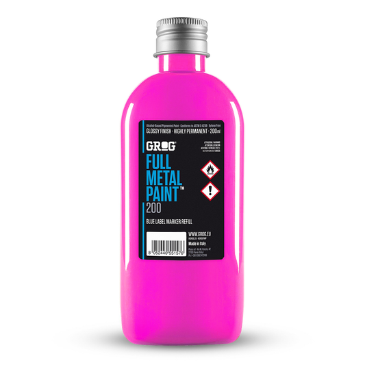 Encre de recharge peinture graffiti Grog Full Metal Paint couleur Neon Fuchsia