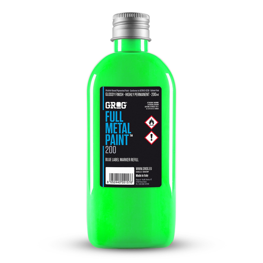 Encre de recharge peinture graffiti Grog Full Metal Paint couleur Neon Green