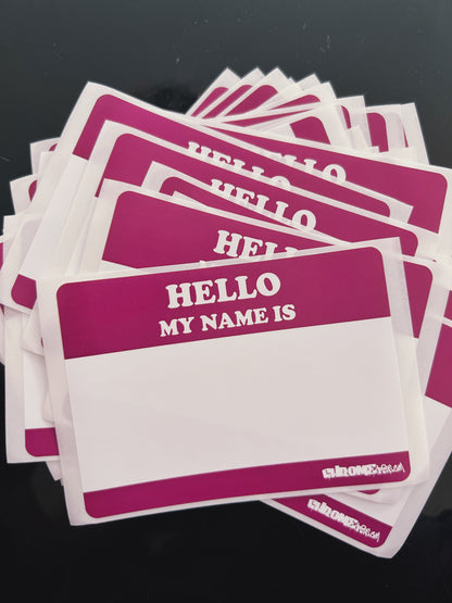 Stickers Eggshell Hello My Name Is - Violet x50