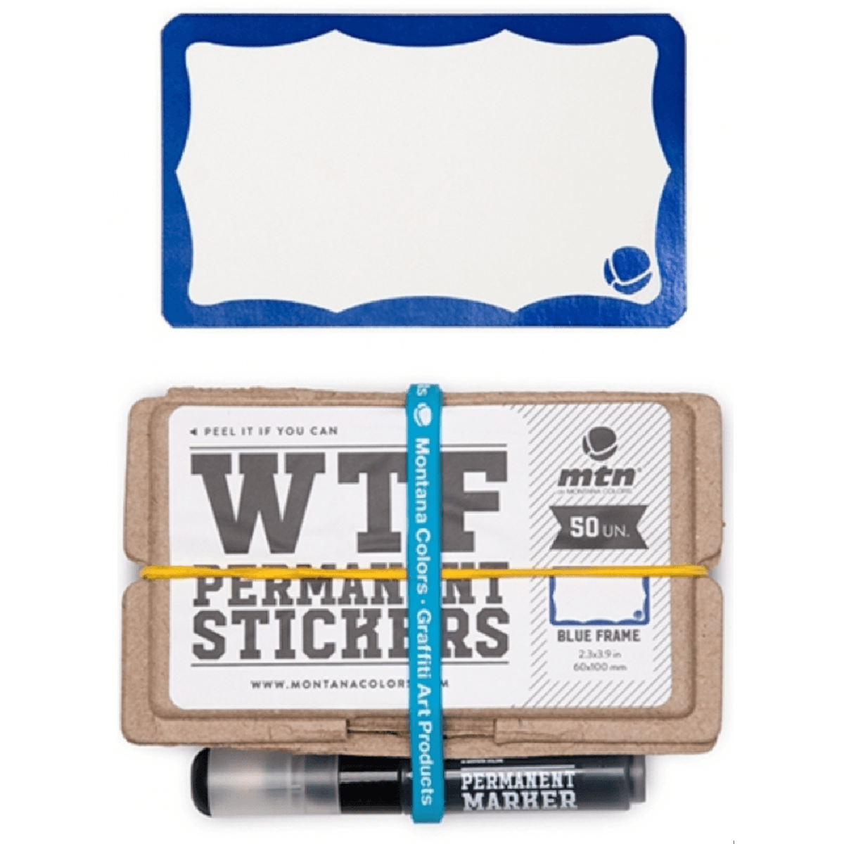 Pack Stickers Eggshell x50 Blue Frame + Marqueur